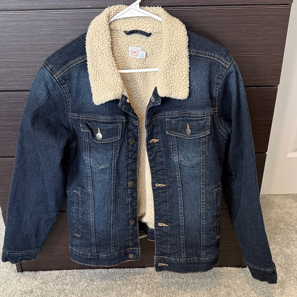 Wonder Nation Dark Blue Jean Jacket with Cream Collar